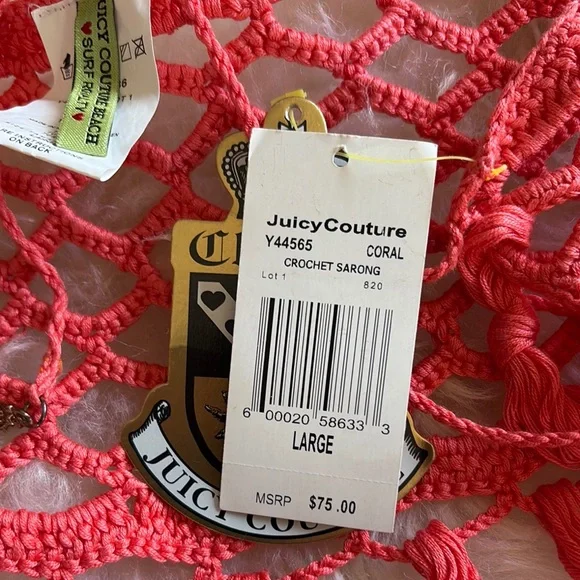 Juicy Couture Coral Crochet Fringe Skirt, L - Picture 3 of 7